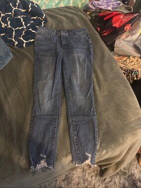 Judy Blue Dark Blue Women's Distressed Skinny Jeans